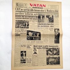 Vatan gazetesi, 21 Eylül 1958 Galatasaray, Beşiktaş, - Efemera