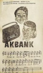 Akbank Kumbara şarkısı nota  Dergiden çıkma reklam - Efemera