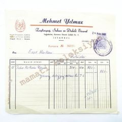 Mehmet YILMAZ - Zeytinyağı Sabun ve dahili ticaret / Fatura Zeytin ve Zeytinyağı efemeraları, Sabun - Efemera