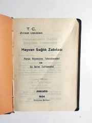 Hayvan Sağlık Zabıtası - 1934