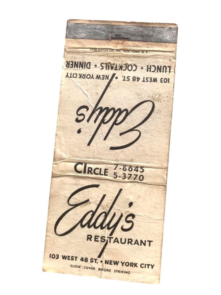 Eddy's Restaurant - New York / Eski kibrit