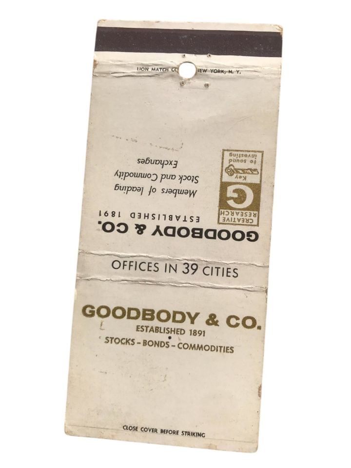 Goodbody & Co. - New York / Eski kibrit