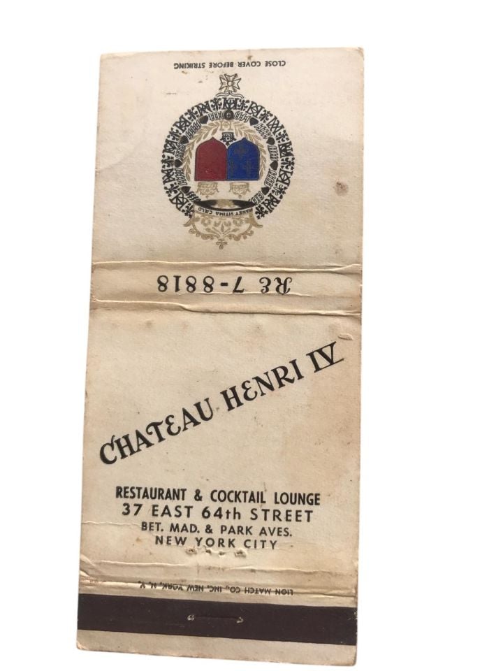 Chateau Henry IV - New York / Eski kibrit