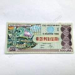 9 Ağustos 1986 Dörtte bir bilet - Milli Piyango Seka 50. yıl - Efemera