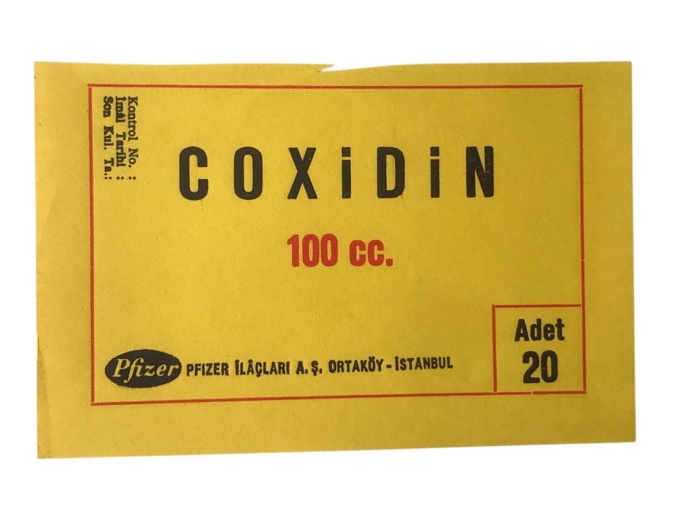 Coxidin - Pfizer İlaçları / 8x12 Etiket