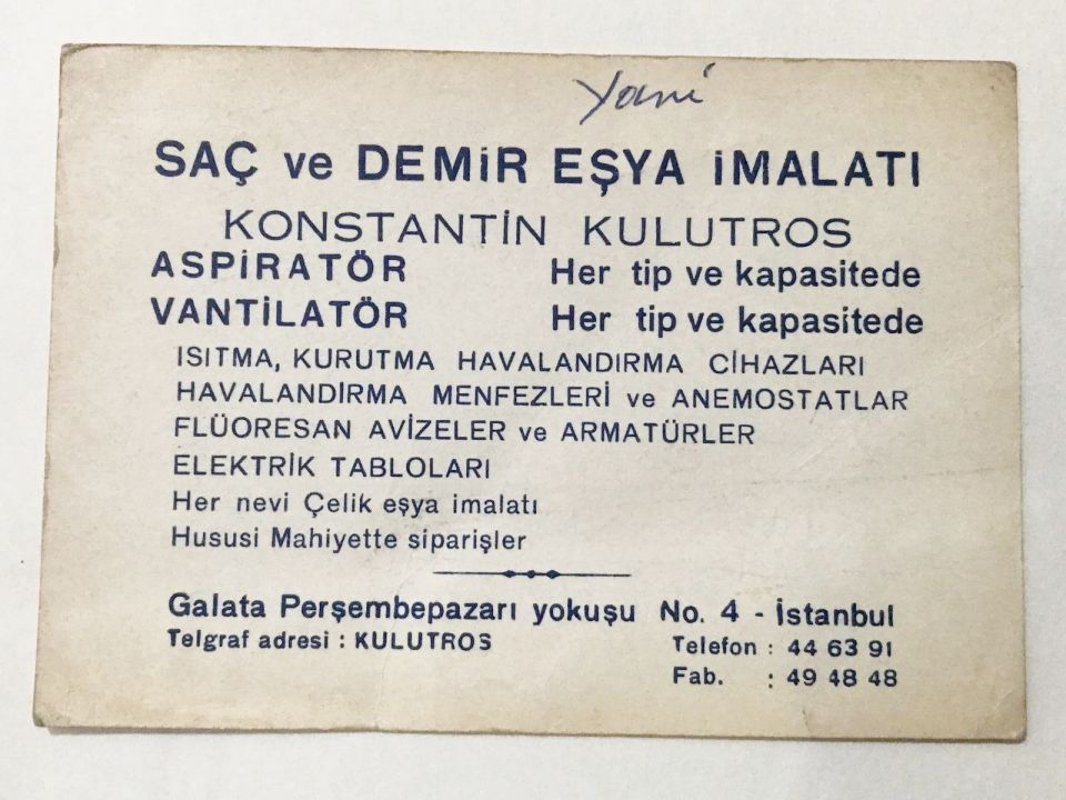 Saç ve Demir Eşya İmalatı Konstantin KULUTROS - Kartadres