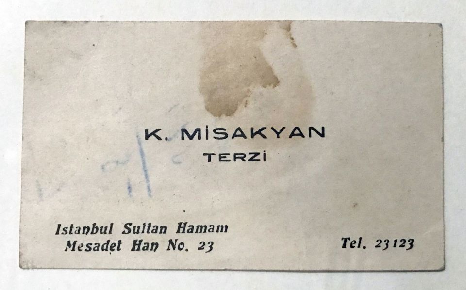 M. MİSAKYAN Terzi - Kartvizit