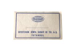 Biyoteknik Kimya Sanayi - 4.5x8 cm. Etiket