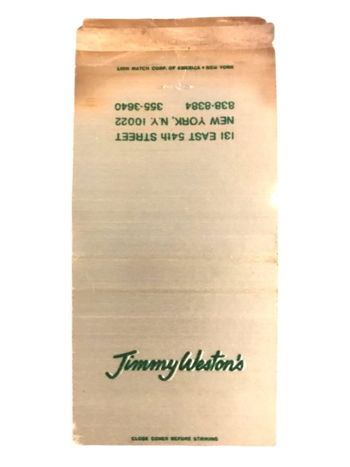 Jimmy Wheston's - New York / Eski kibrit