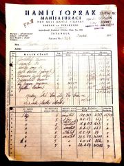 Hamit TOPRAK / Manifaturacı DİYARBAKIR - 1957 Tarihli Fatura