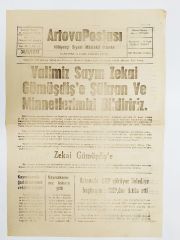 Tokat Artova postası gazetesi, 30 Mart 1930 - Efemera