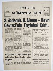 Seydişehir Alüminyum Kent gazetesi. 23 Ekim 1974 - Gazete