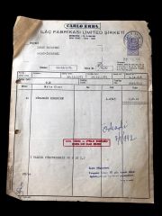 Carlo Erba İlaç Fabrikası - Fatura