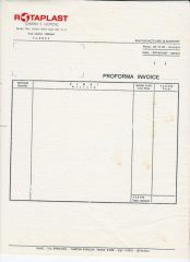 Rotaplast Fatura - Efemera