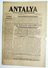 Antalya Gazetesi - 18 Mart 1937 / Gazete