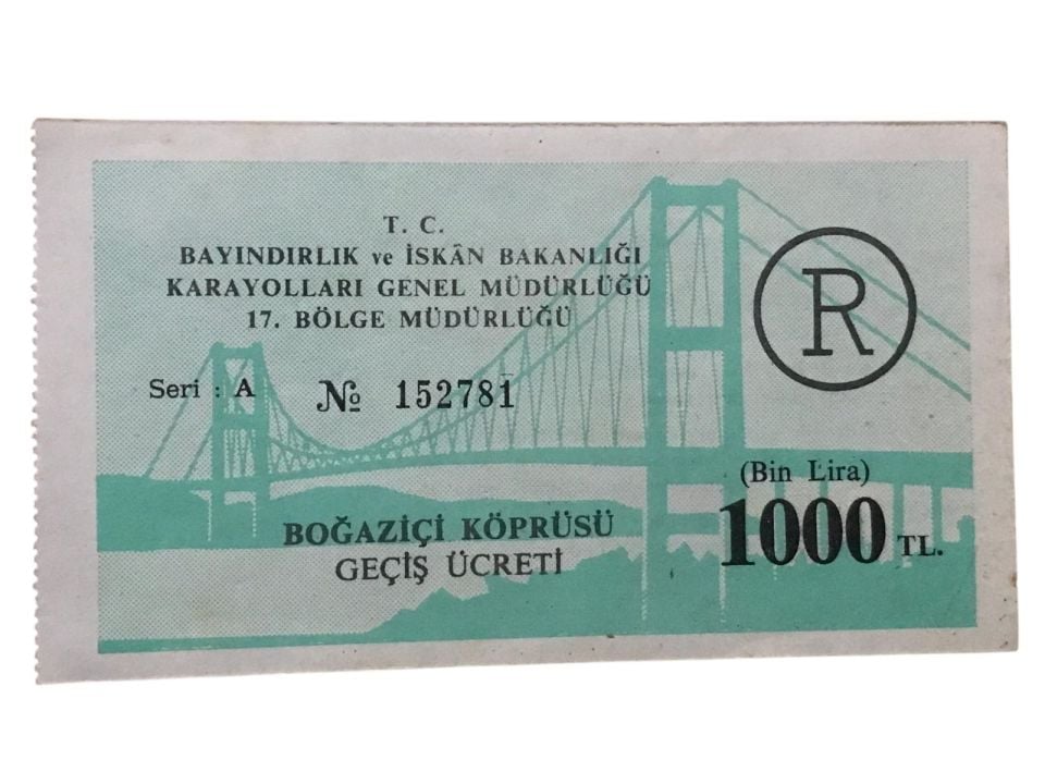 Boğaziçi Köprüsü Geçiş Ücreti - 1000 lira / Bilet