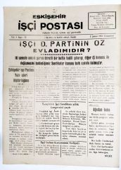 Eskişehir İşçi Postası - 2 Şubat 1952 / Gazete