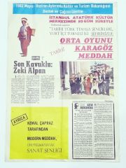 Atatürk Kültür Merkezi - Zeki Alpan, Orta oyunu, Karagöz, Kemal ÇAPRAZ - Afiş