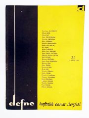 Defne Haftalık Sanat Dergisi / Sayı:33 - 16 Kasım 1966  - Dergi