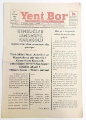 Yeni Bor gazetesi, 13 Kasım 1987 - Efemera