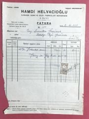 Hamdi HELVACİOĞLU - Karabük Demir ve Çelik Fabrikaları / 1949 Tarihli Fatura