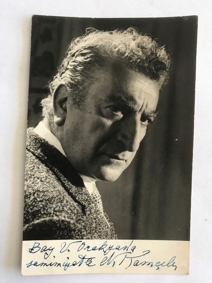 Sanatçı, N. KAMÇILI tarafından V. ORAKYAN'a ithaflı, imzalı kartpostal