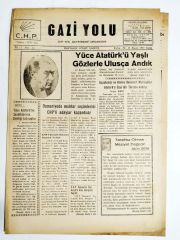 13 Kasım 1970 tarihli, Gazi Yolu gazetesi - ADANA C.H.P.'nin gayrıresmi organıdır. / Gazete