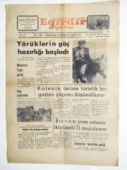 Eğirdir Göl Sesi 16 Eylül 1972 - Gazete
