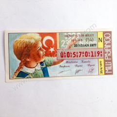 23 Nisan 1977 Dörtte bir bilet, milli piyango Eski Piyango - Efemera