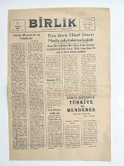 Birlik Demokrasinin temelidir, gazete, 13 Aralık 1955 KARS - Gazete