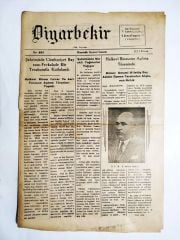 Diyarbakır Halkevi , haberli Diyarbekir gazetesi 12. Teşrin 1937 / Gazete