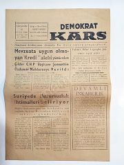 Demokrat Kars 6 Ocak 1960 - Gazete