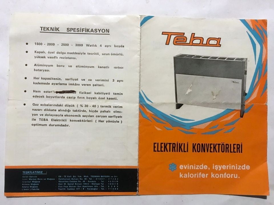 Teba Elektrikli Konvektörleri - Broşür