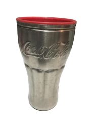 Coca Cola - Dışı metal büyük boy bardak / 18 cm.