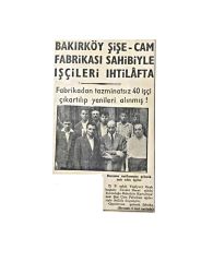 Bakırköy Şişe Cam - 1960 tarihli gazete