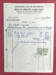 Yılmazlar Cam Ticarethanesi TOPHANE - Fatura