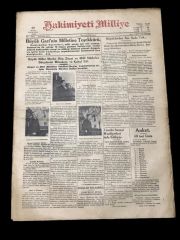 22 Mayıs 1933 tarihli, Hakimiyeti Milliye gazetesi