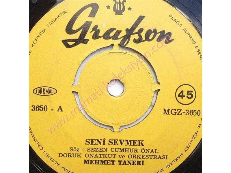 Seni sevmek, Ben sevilmeyi bilmezdim - Mehmet TANERİ - 45'lik plak