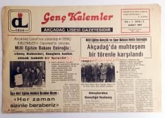 Genç Kalemler gazetesi, Sayı:2 - Şubat 1987 Akçadağ lisesi gazetesi - Efemera