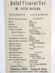 Bolel Ticaret Evi - Eskişehir - 1953 yılına ait, gazete, dergi reklamı