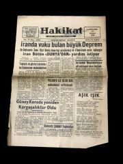 Hakikat gazetesi / İskenderun - 27 Nisan 1960