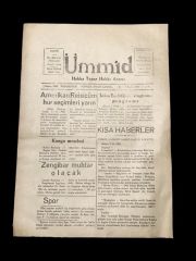 Ümmid Gazetesi / Hakka Tapar Hakkı Ararız - DİYARBAKIR / 7 Kasım 1960