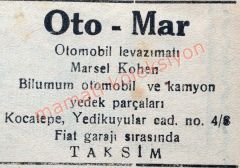 Oto - Mar Taksim / Gazete reklamı - Efemera