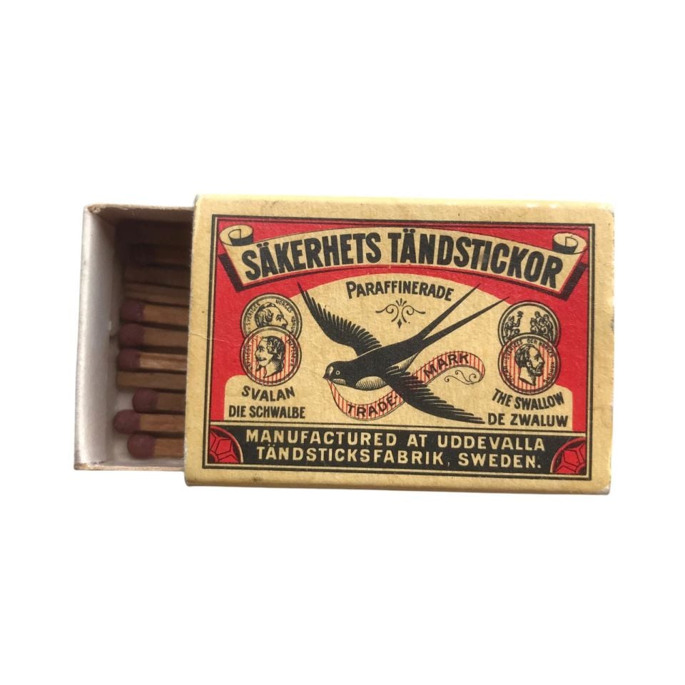 SÄKERHETS TÄNDSTICKOR  PARAFFINERADE - Sweden / Eski Kibrit