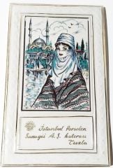 İstanbul Porselen Sanayii A.Ş. Hatırası - Feraceli eski İstanbul kadını
