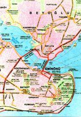 Beyoğlu, Eminönü harita -  Kartpostal