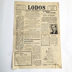 Lodos haftalık tarafsız gazete, 2. 11. 1953 Sayı:2 - Efemera