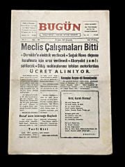 Bugün Milliyetçi Halkçı Siyasi Gazete / İznik - 22 Şubat 1967