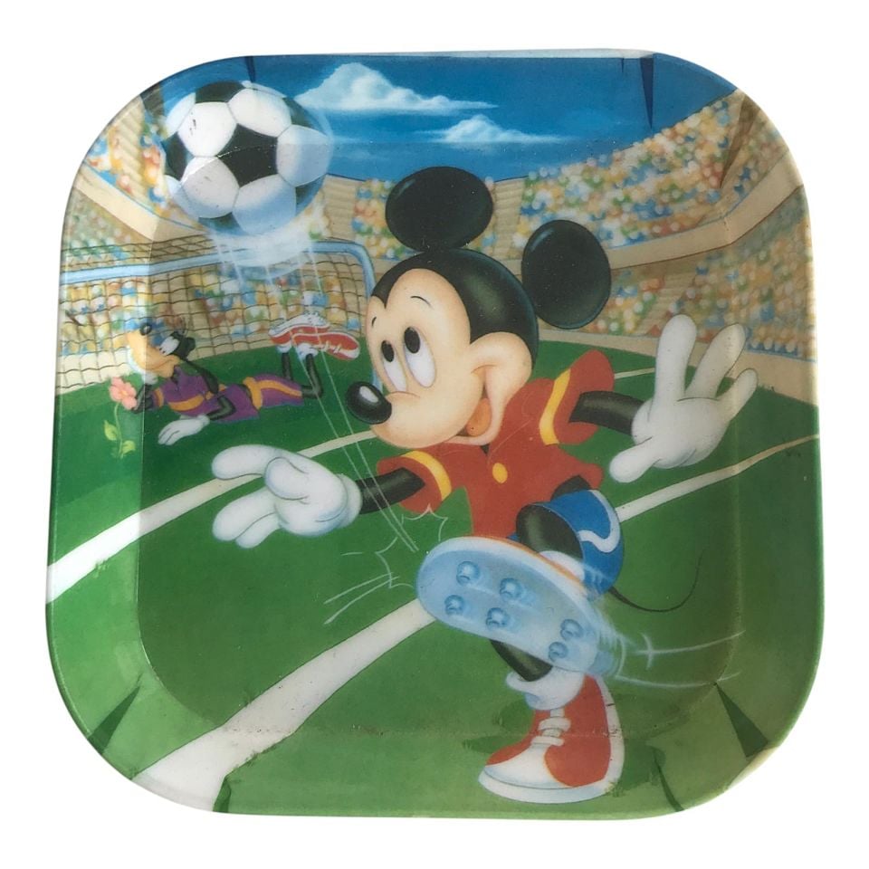 Mickey Mouse Futbolcu - İtalyan Melamin Tabak 14x14