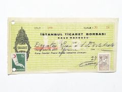 İstanbul Ticaret Borsası Kasa Makbuzu - Efemera